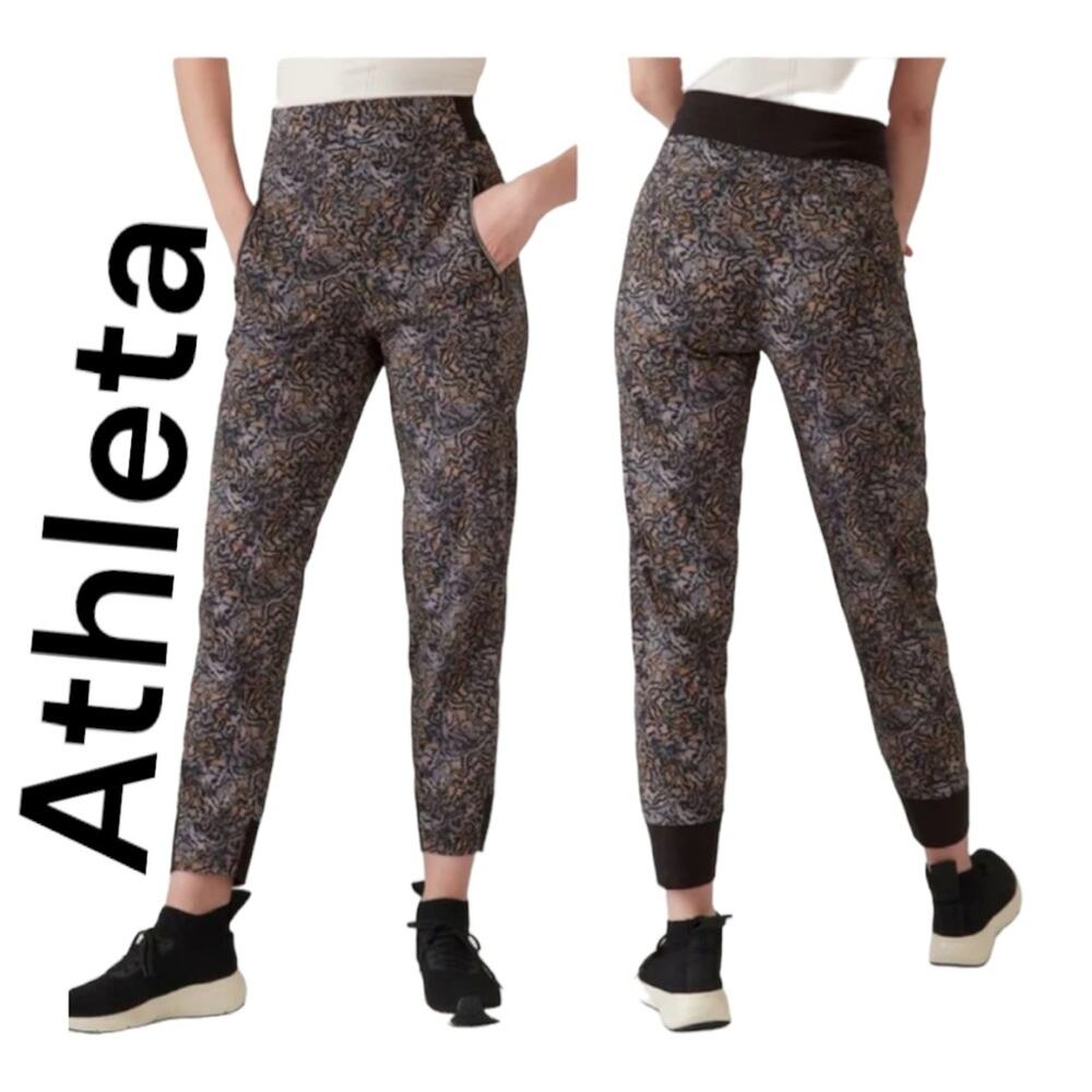 Athleta womens 16 trekkie north jogger paisley ankle new athletic lulu gym casua